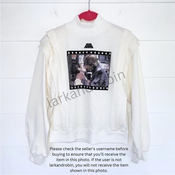 NEW Zara Star Wars Princess Leia Han Solo Mock Neck Sweatshirt Small - Picture 14 of 17
